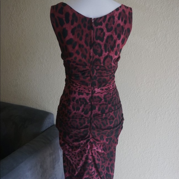 Dolce & Gabbana Wine Leopard Dress - Picture 3 of 4